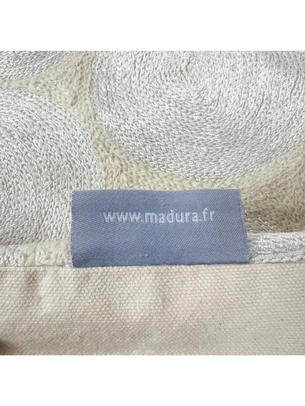 Madura France Chain Stitch Embroidery Circles Cream White Pillow Covers Set Of 2